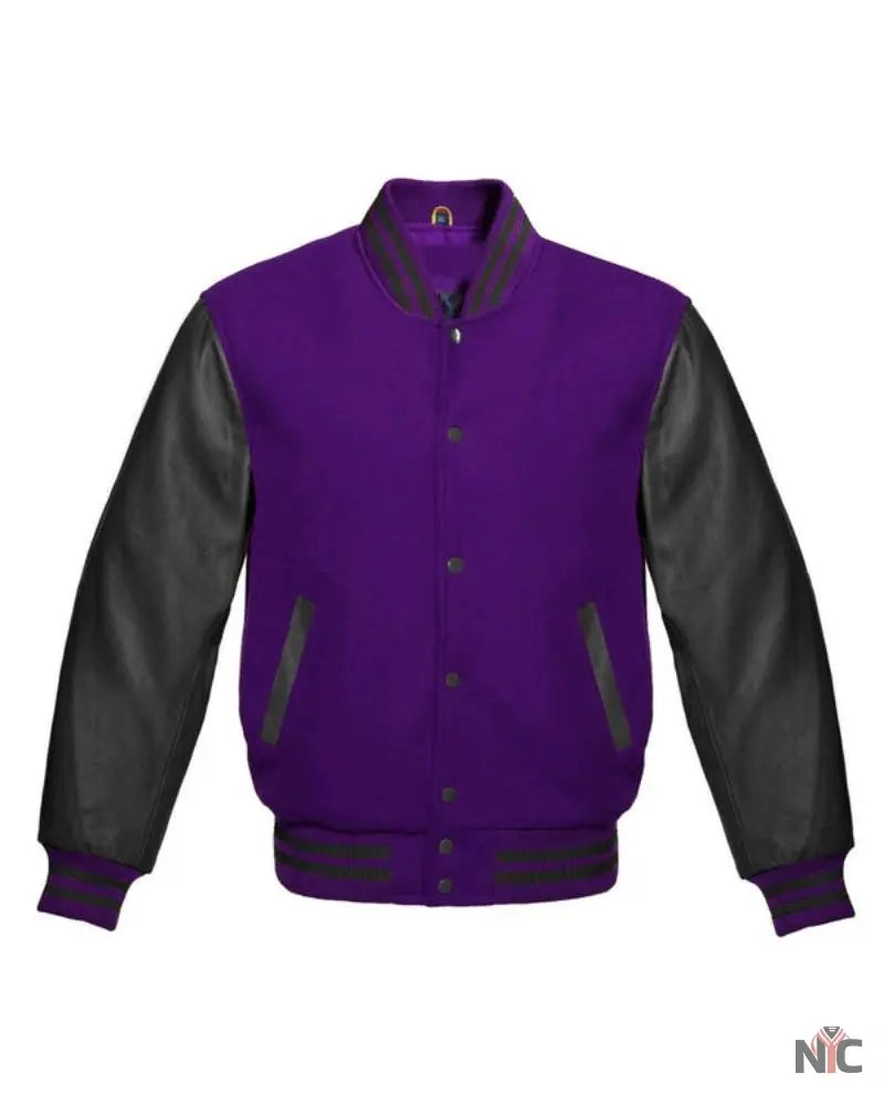 Purple And Black Varsity Jacket The Urban Hawk