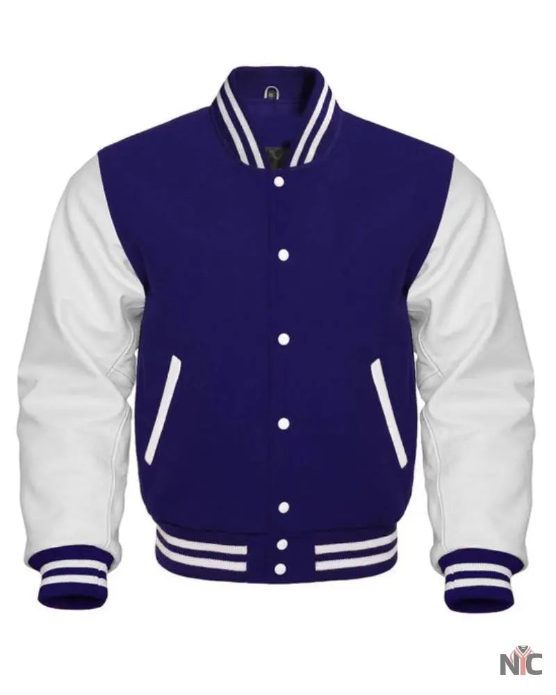 Purple And White Varsity Jacket The Urban Hawk