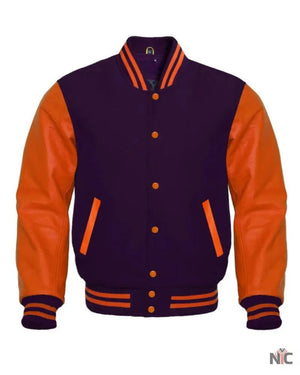 Purple & Orange Varsity Jacket The Urban Hawk