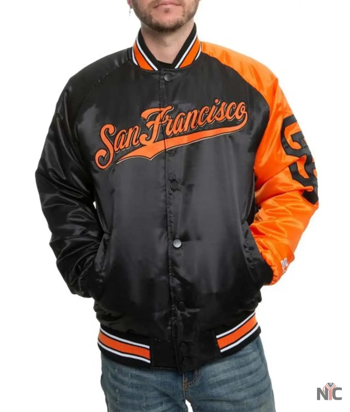 San Francisco Giants Stadium Black And Orange Varsity Jacket The Urban Hawk