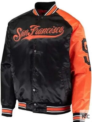 San Francisco Giants Stadium Black And Orange Varsity Jacket The Urban Hawk