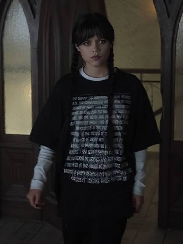 Wednesday S02 Jenna Ortega Poe The Pit and the Pendulum Skull T-Shirt USA Jackets