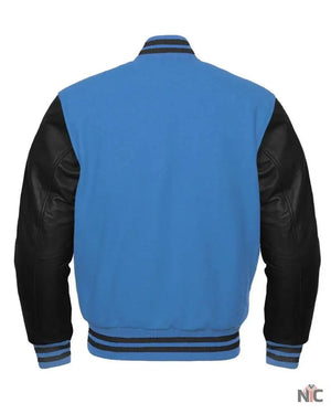 Sky Blue And Black Varsity Jacket The Urban Hawk
