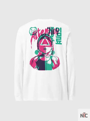 Squid Game Attention Long Sleeve White T-Shirt The Urban Hawk
