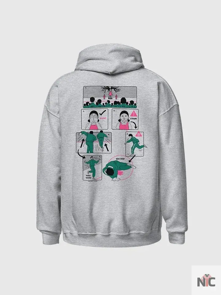Squid Game Comic Grey Hoodie The Urban Hawk