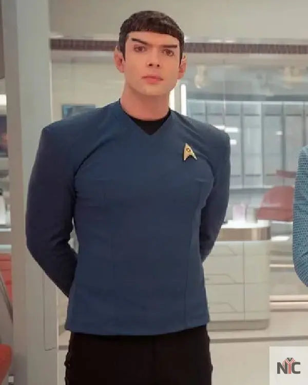 Star Trek Strange New Worlds Ethan Peck Blue Shirt The Urban Hawk
