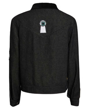 Stranger-Things-S4-Robin-Buckley-Denim-Black-Jacket-Back-View