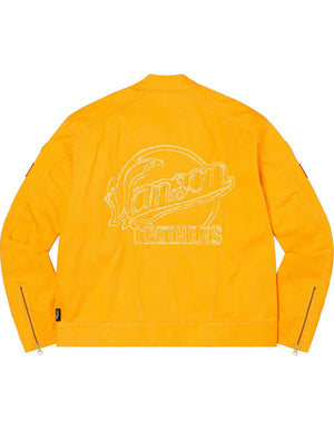 Supreme_Vanson_Jacket_Denim_Yellow_Back