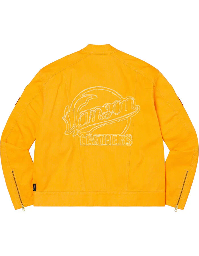 Supreme_Vanson_Jacket_Denim_Yellow_Back