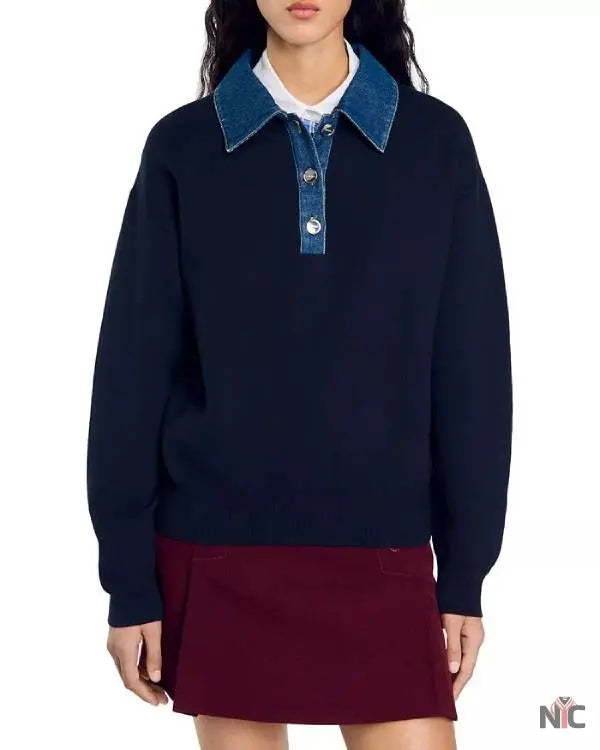 The Real Housewives of Orange County Shannon Beador Denim Trim Sweater The Urban Hawk