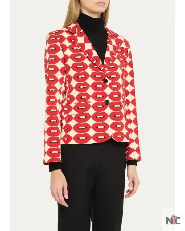 The View 2025 Joy Behar Red Lips Print Blazer The Urban Hawk