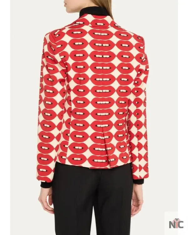 The View 2025 Joy Behar Red Lips Print Blazer The Urban Hawk