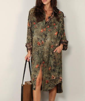 The View 2025 Whoopi Goldberg Green Floral Long Shirt Jacket USA Jackets