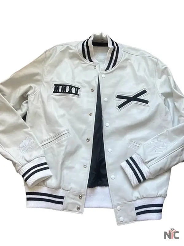 The Weeknd White Leather Varsity Jacket The Urban Hawk