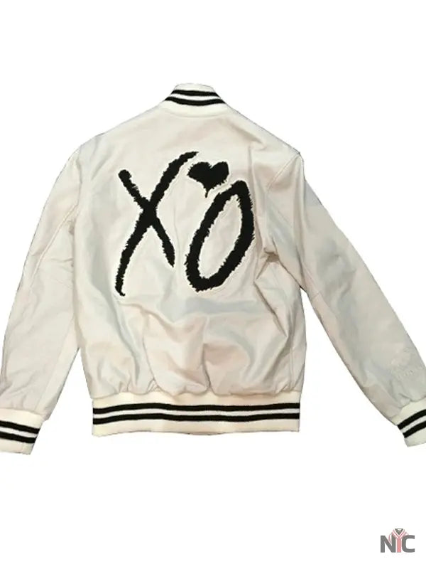 The Weeknd White Leather Varsity Jacket The Urban Hawk