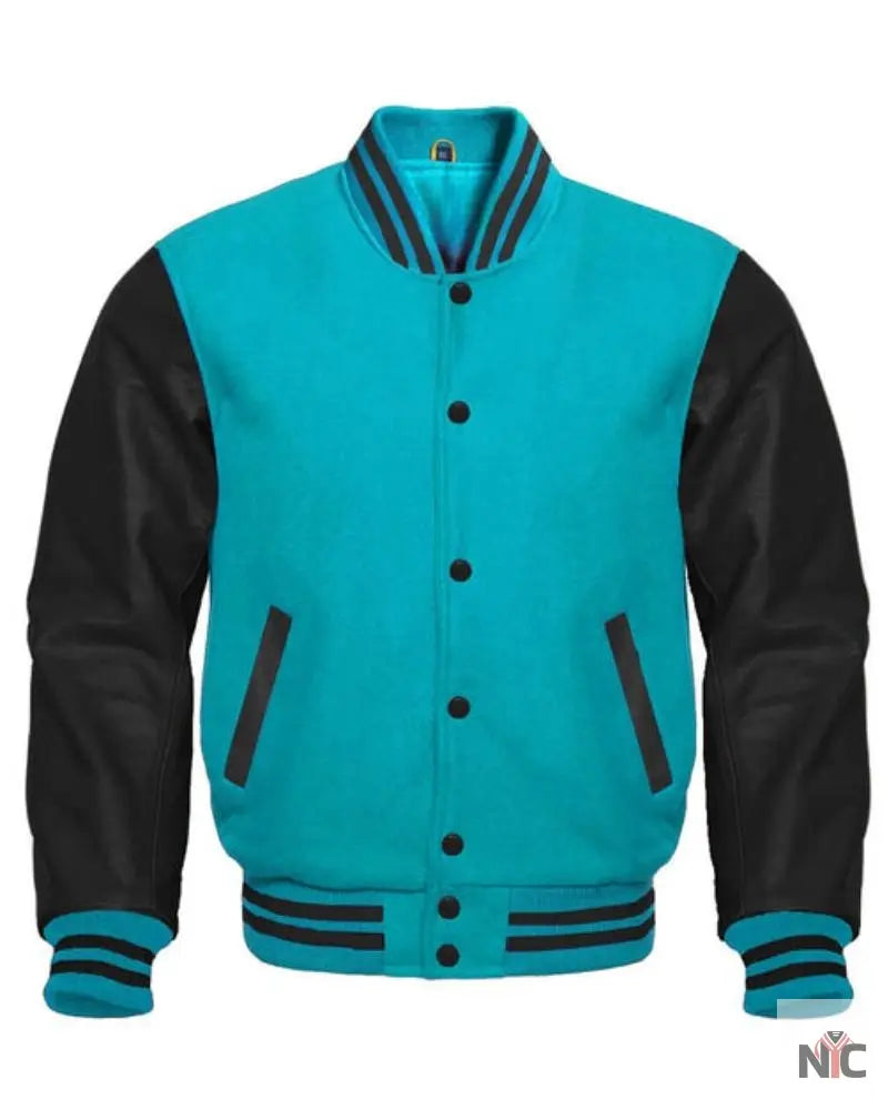 Tiffany Blue And Black Varsity Jacket The Urban Hawk