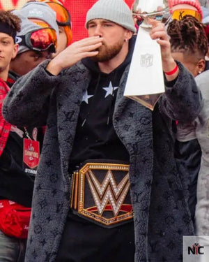 Travis Kelce Louis Vuitton Grey Coat - The Urban Hawk