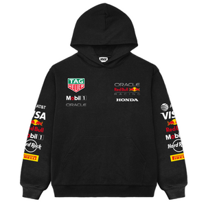 Vintage Red Bull Big Embroidered Logo Racing Hoodie For Sale