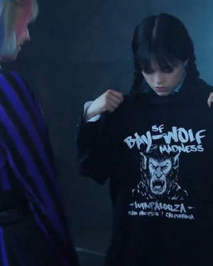 Wednesday Jenna Ortega Black Graphic Tee USA Jackets