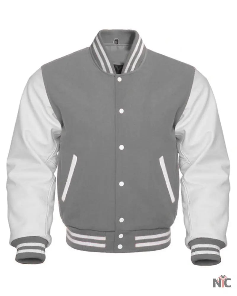 White And Grey Varsity Jacket The Urban Hawk