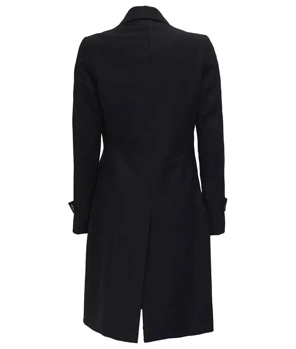 Double Breasted Wool Jacket Women, Black Zing Apparel